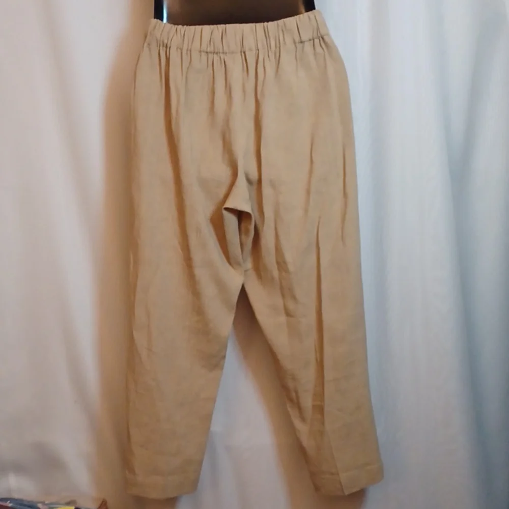 BABATON Women's Linen Blend Elastic Waist Pants Size XS.